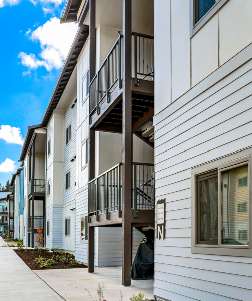 Exterior of apartment building