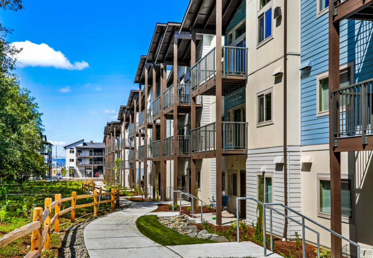 Balcony and side view at Centennial Park Apartments