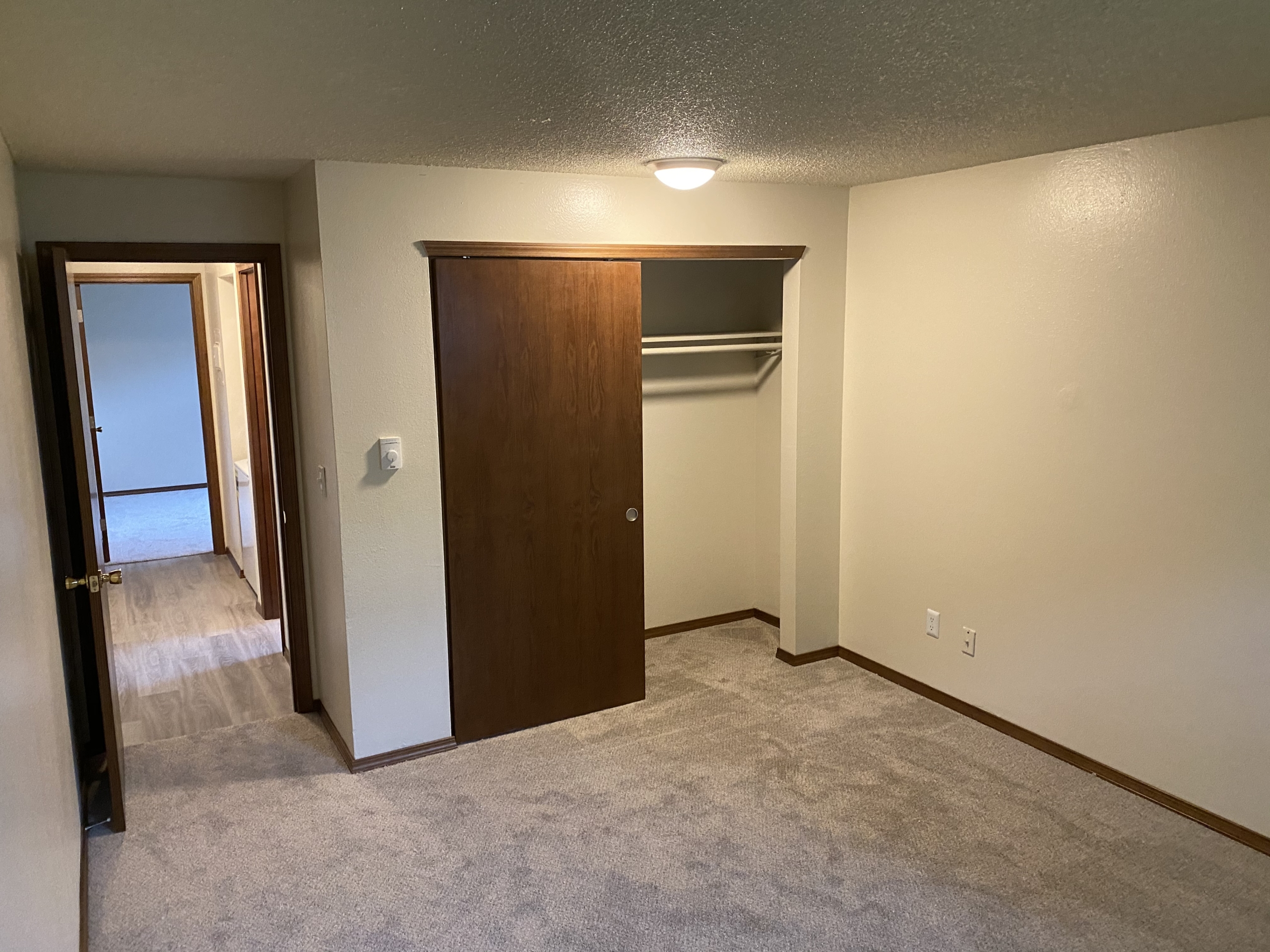 Closet in bedroom of Dorn apartments