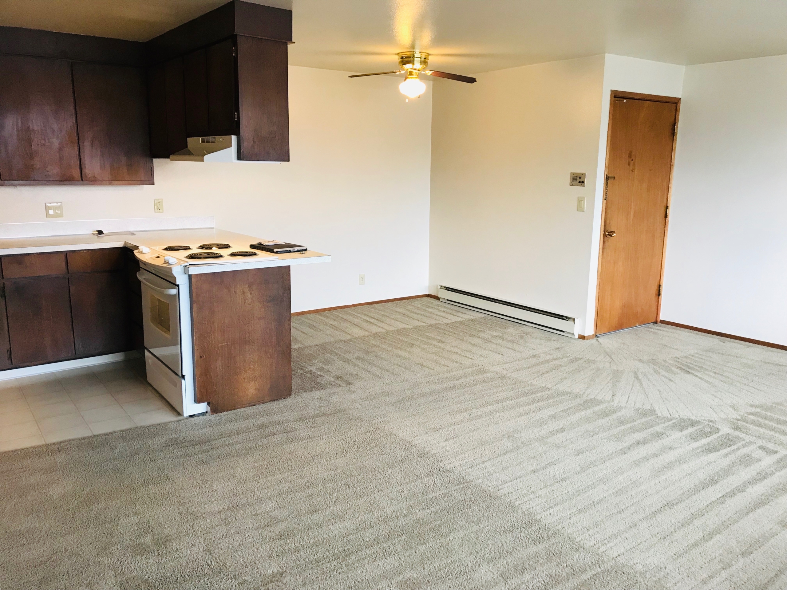 Living room at apartment in Leslie Arms