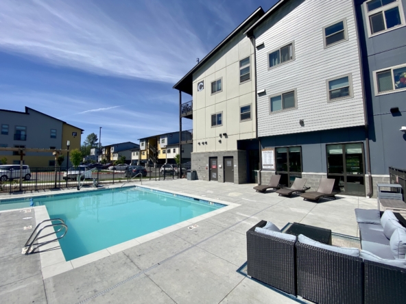 Poolside with lounge chairs