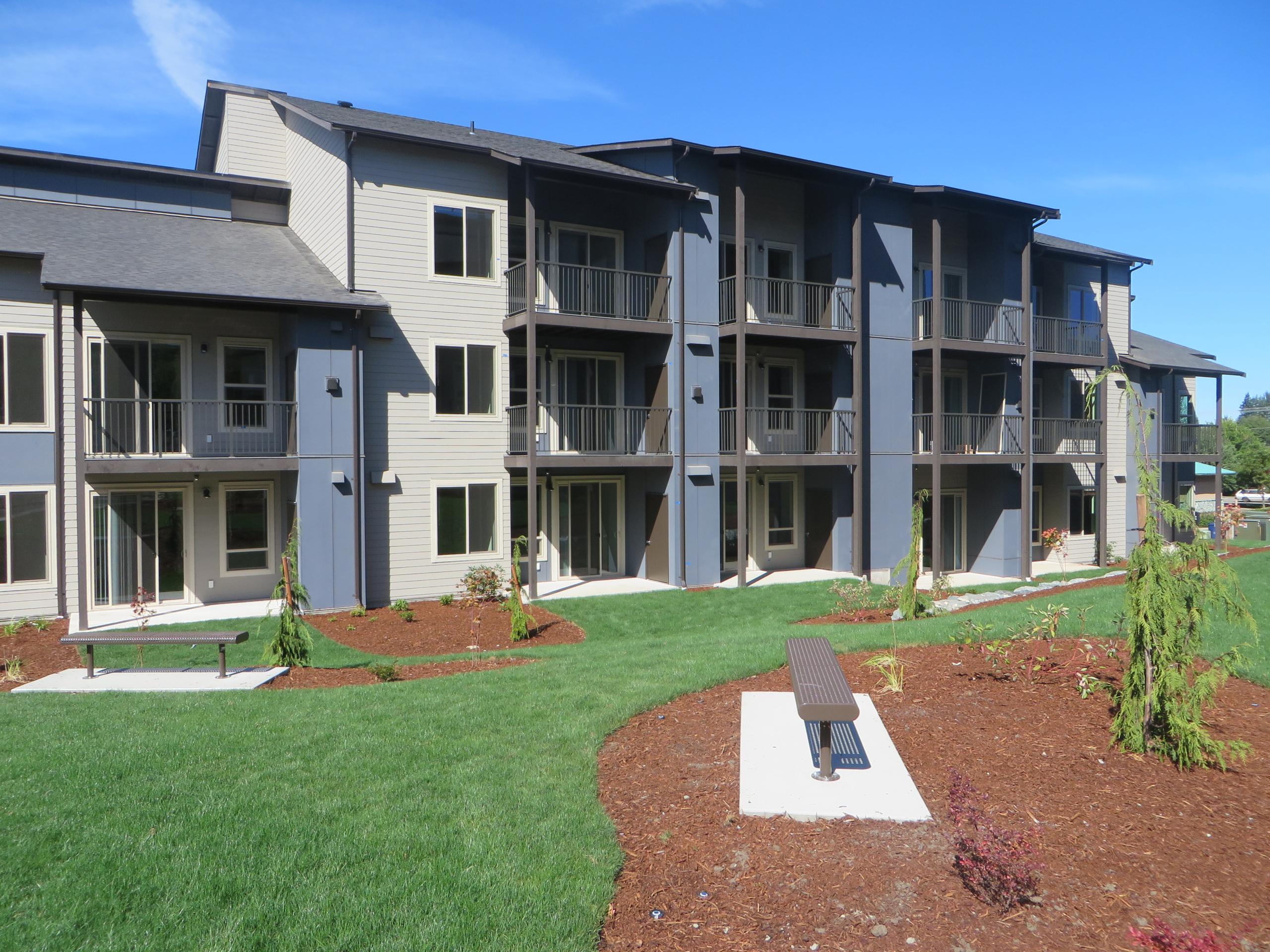 Exterior of apartment building