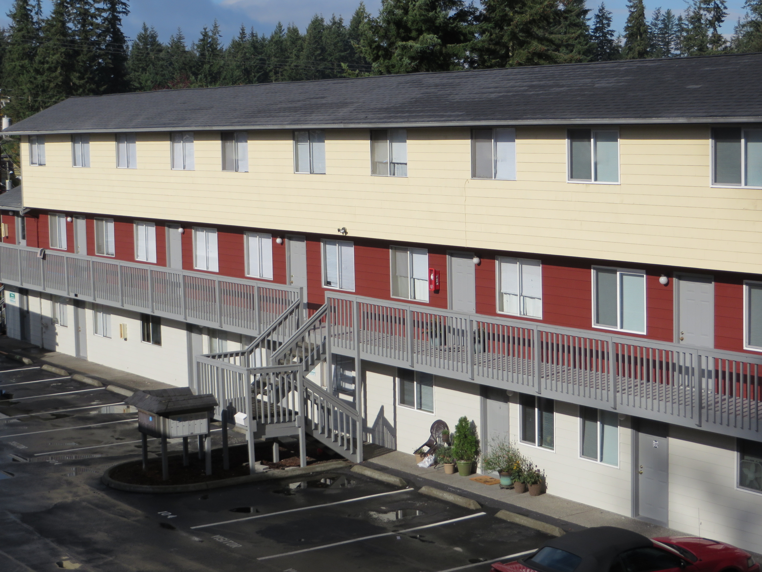 Front entrance at Highway Place apartments