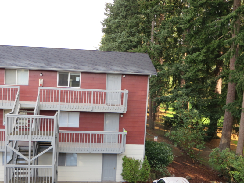 Outdoor balcony of Highway Place apartments