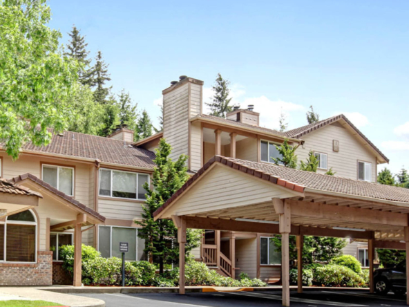 Front entrance at the Station apartments