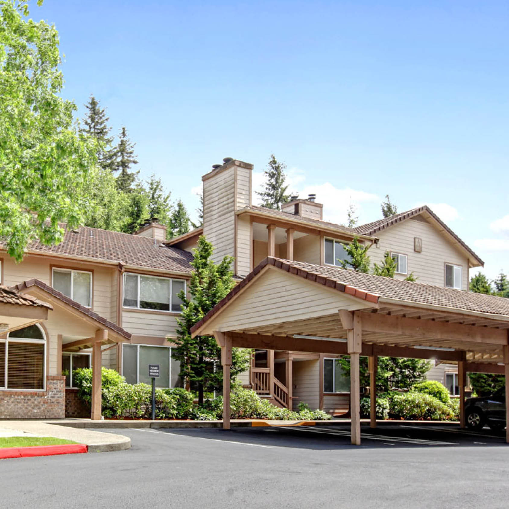 Front entrance at the Station apartments