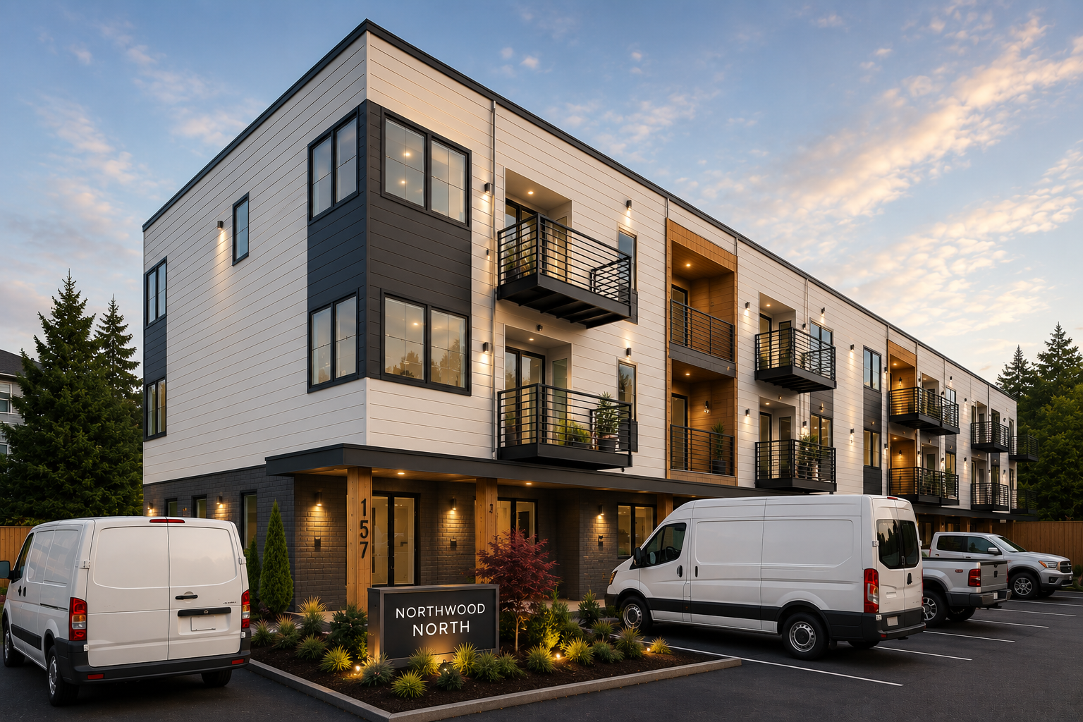 exterior render of Northwood North apartments for rent in everett wa